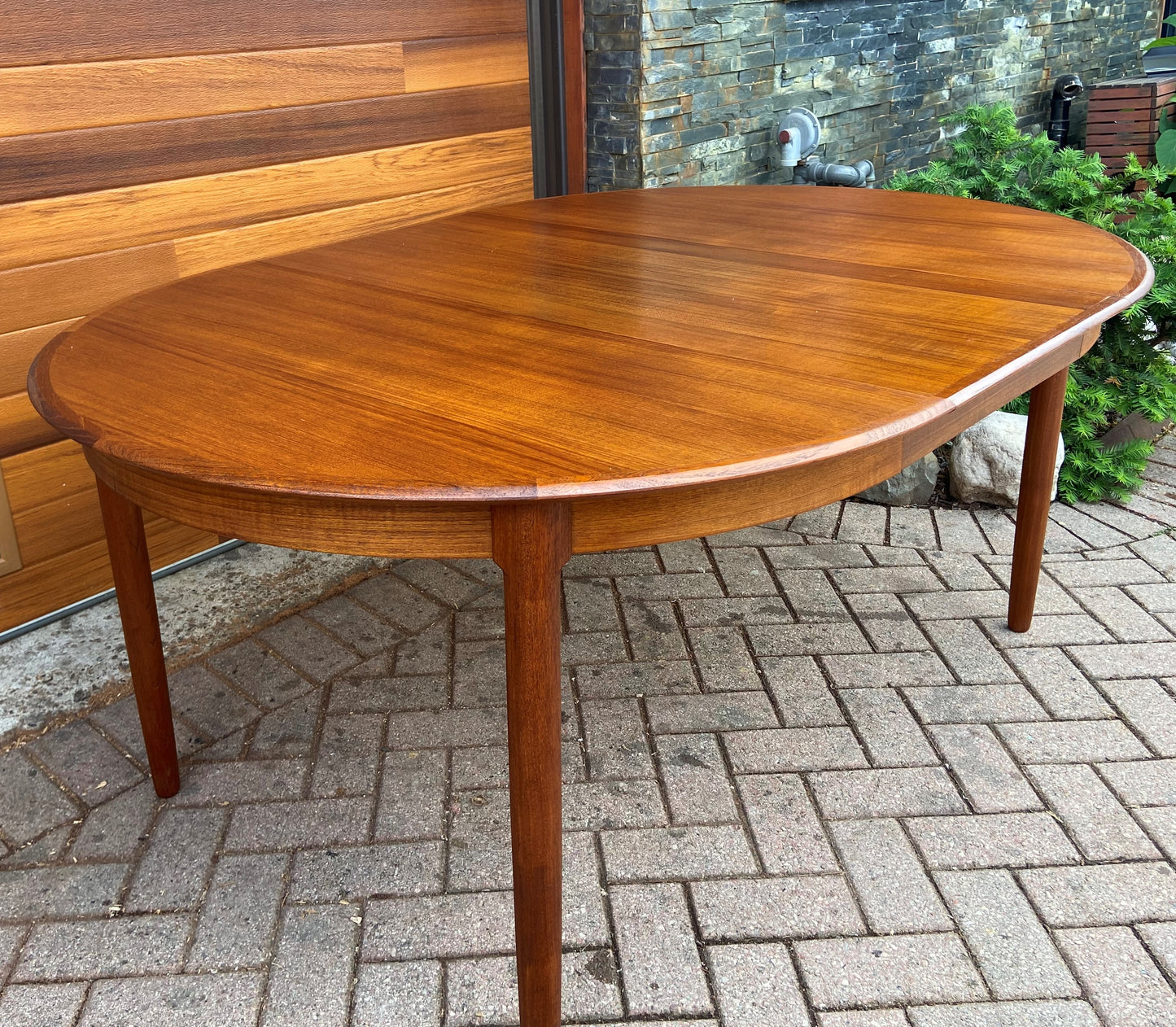 REFINISHED Danish Mid Century Modern Teak Table w 2 leaves by C.J. Rosengaarden 47"-86.5"