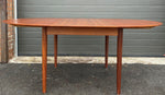 REFINISHED Danish MCM Teak Dining Table Round to Oval w Butterfly Leaf 48