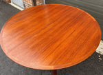 REFINISHED Danish MCM Teak Dining Table Round to Oval w Butterfly Leaf 48