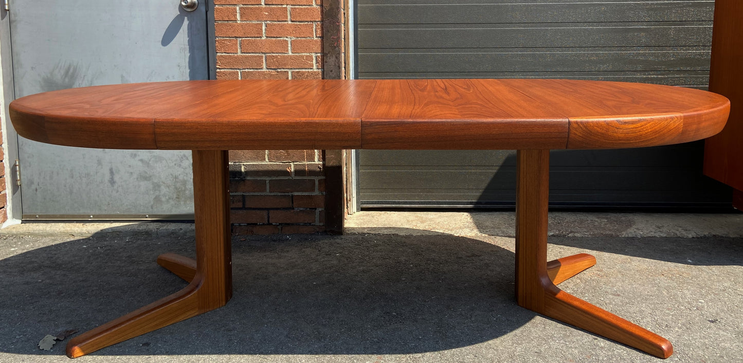 REFINISHED Danish MCM Teak Table w 2 leaves 47"-86" by Ib Kofod Larsen