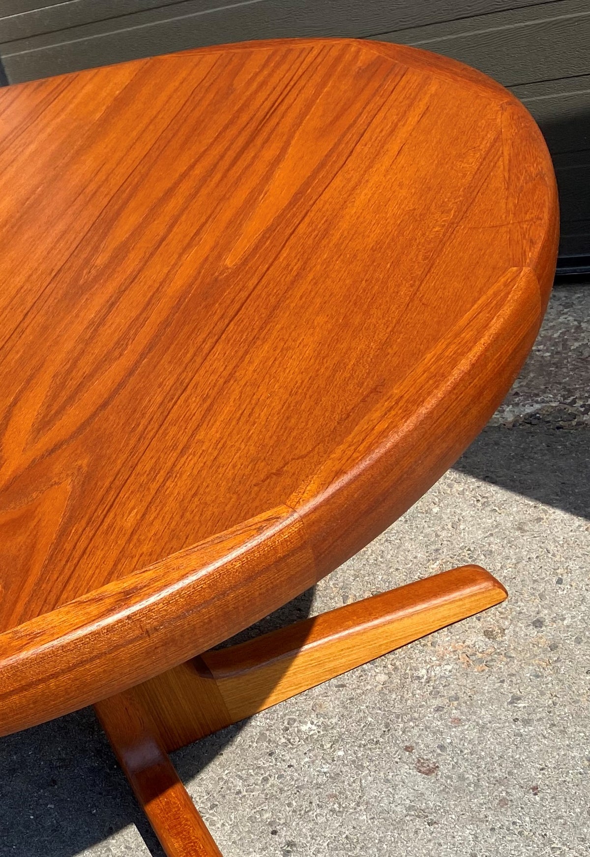 REFINISHED Danish MCM Teak Table w 2 leaves 47