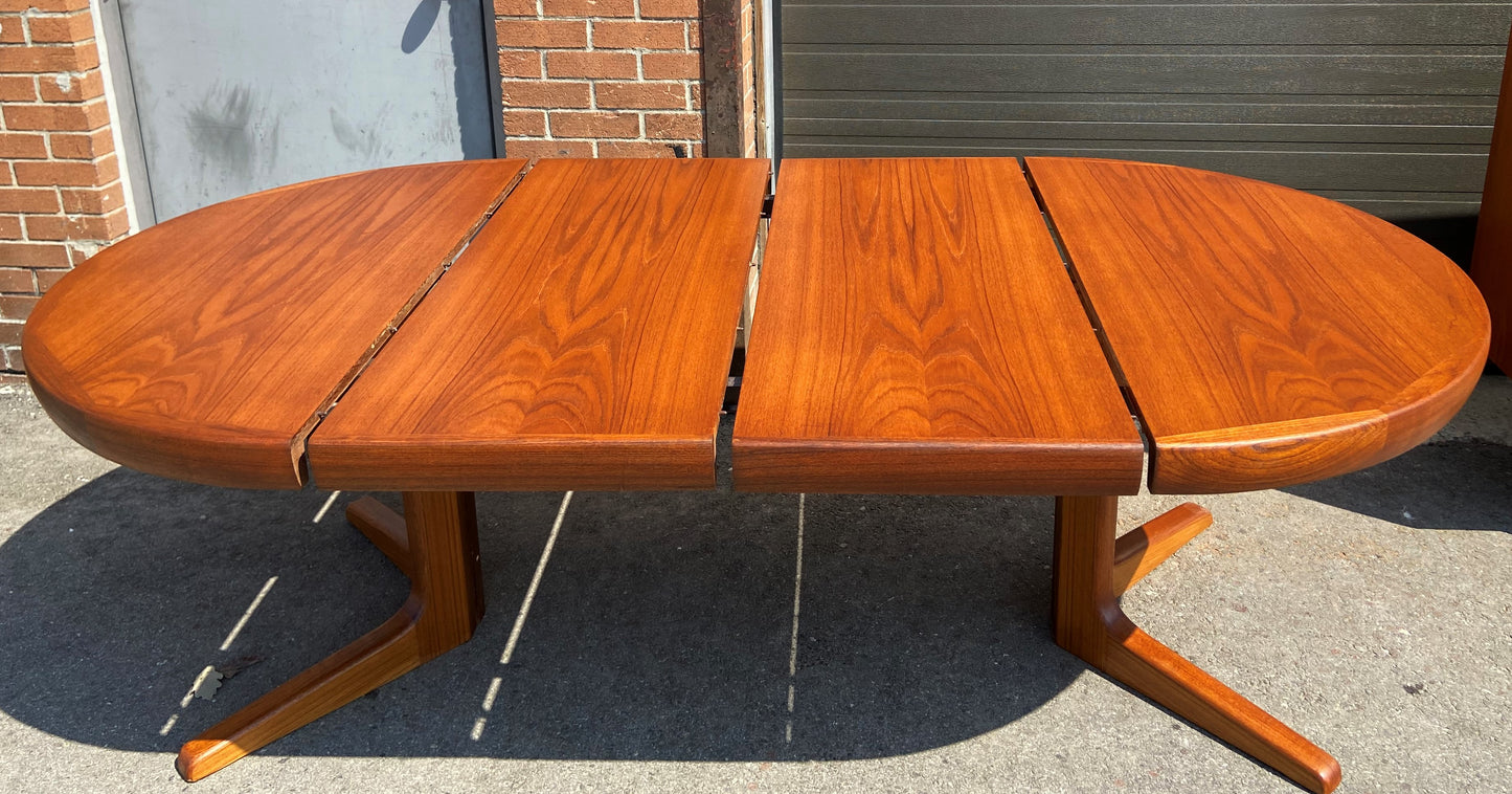 REFINISHED Danish MCM Teak Table w 2 leaves 47"-86" by Ib Kofod Larsen