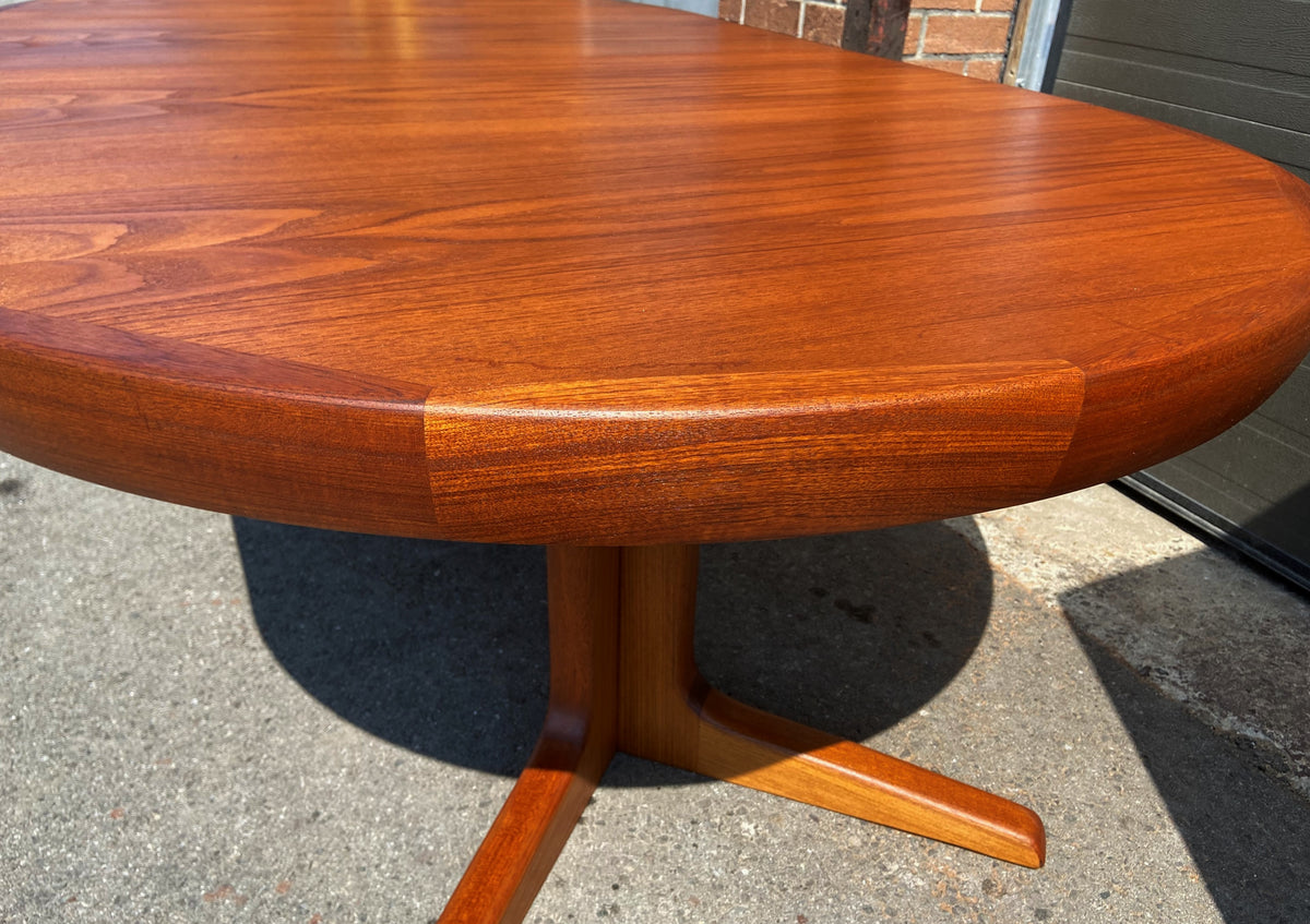 REFINISHED Danish MCM Teak Table w 2 leaves 47