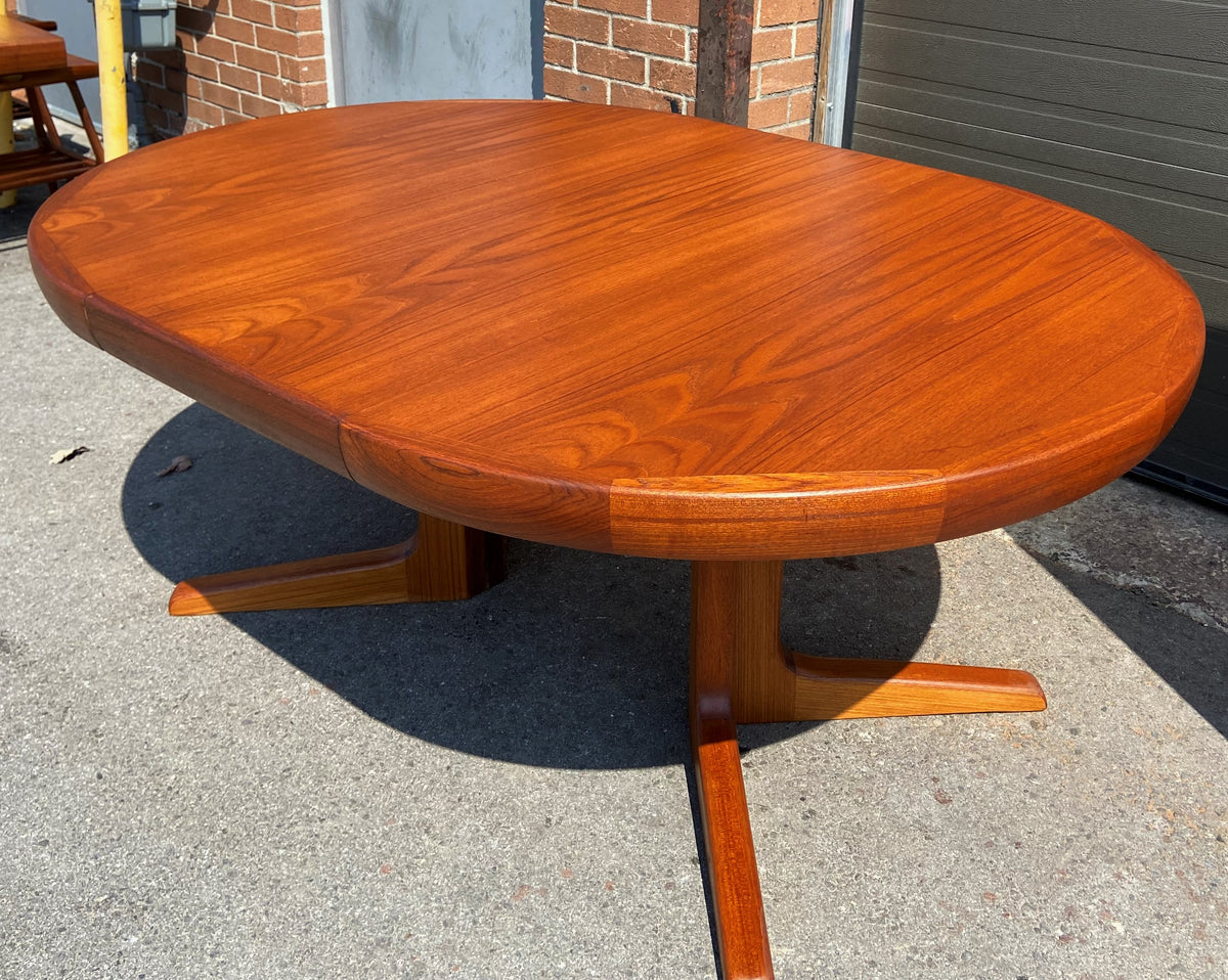 REFINISHED Danish MCM Teak Table w 2 leaves 47
