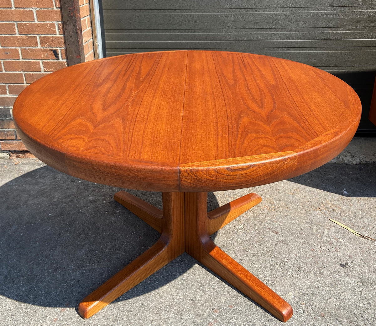 REFINISHED Danish MCM Teak Table w 2 leaves 47