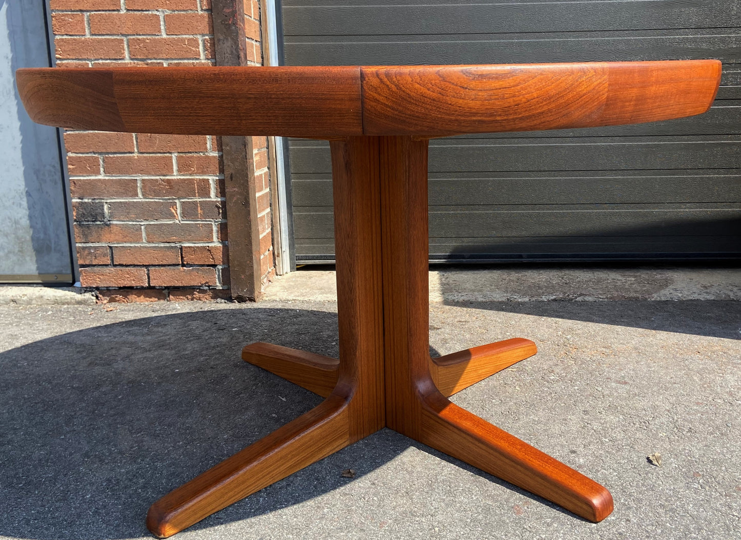 REFINISHED Danish MCM Teak Table w 2 leaves 47"-86" by Ib Kofod Larsen