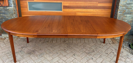 REFINISHED Danish Mid Century Modern Teak Table w 2 Leaves by A.H.Olsen, 64"-103"