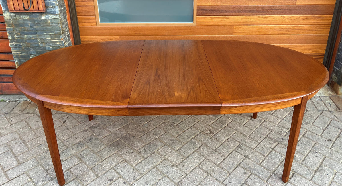 REFINISHED Danish Mid Century Modern Teak Table w 2 Leaves by A.H.Olsen, 64