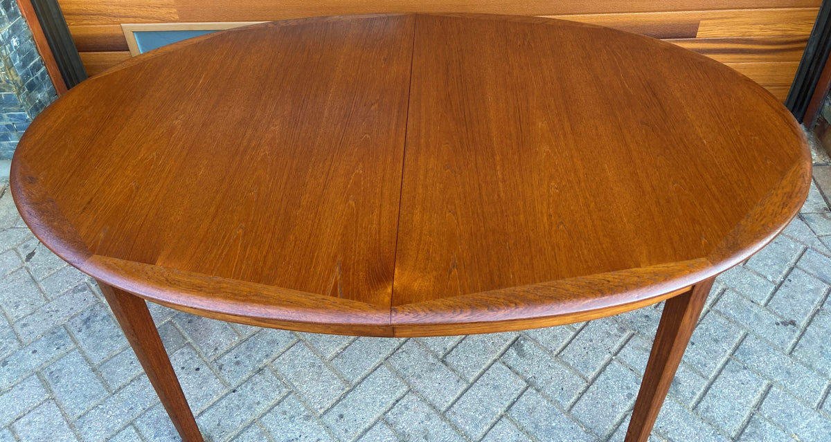 REFINISHED Danish Mid Century Modern Teak Table w 2 Leaves by A.H.Olsen, 64