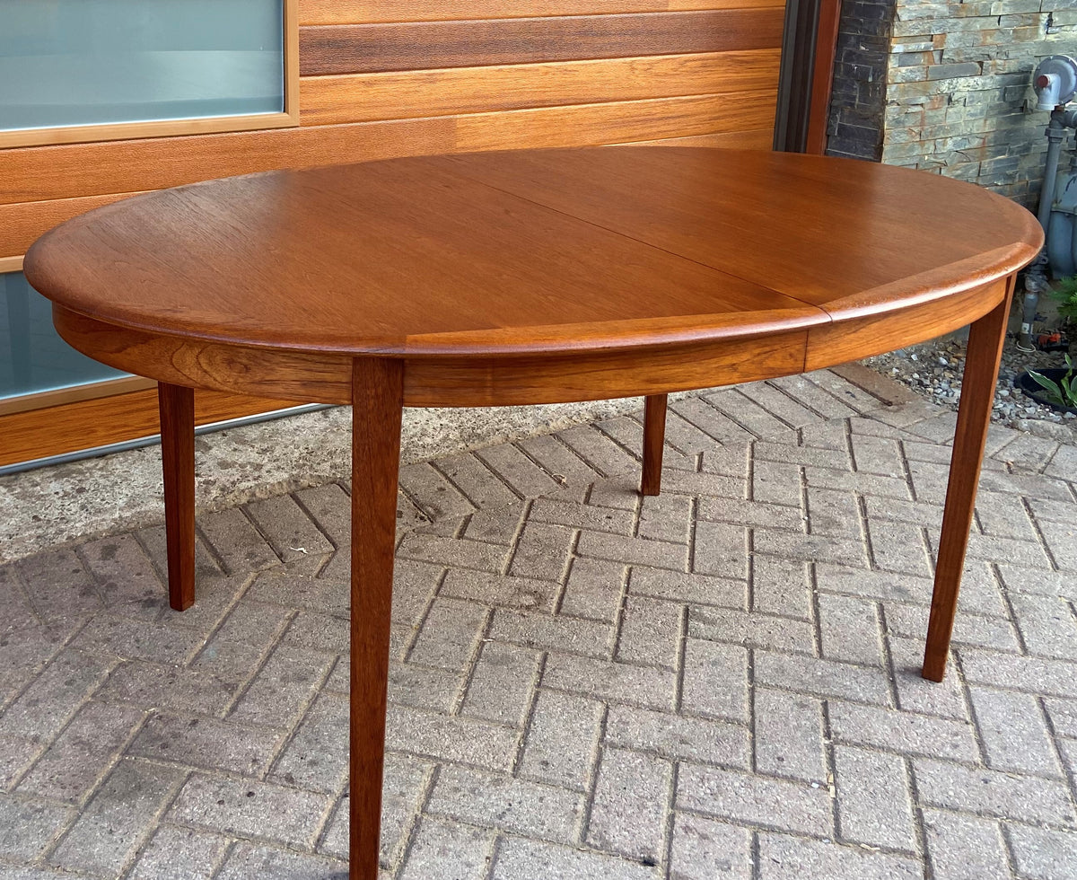 REFINISHED Danish Mid Century Modern Teak Table w 2 Leaves by A.H.Olsen, 64