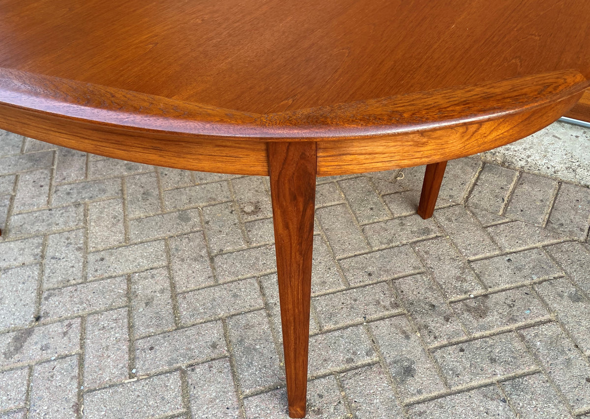 REFINISHED Danish Mid Century Modern Teak Table w 2 Leaves by A.H.Olsen, 64