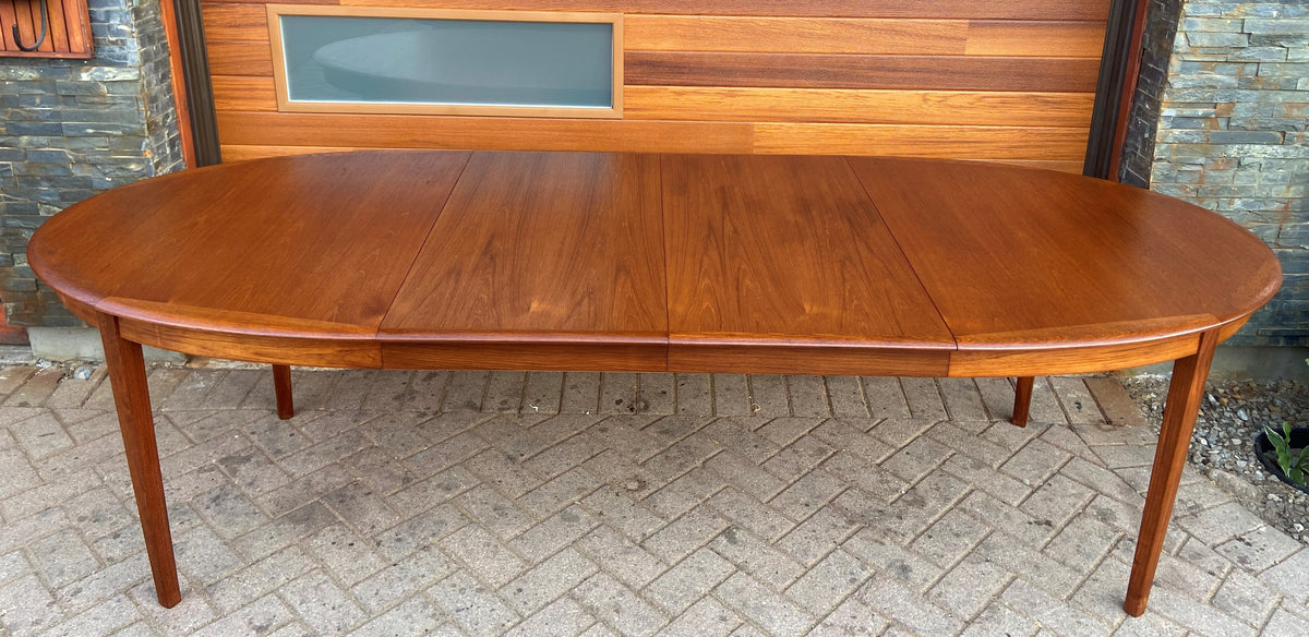 REFINISHED Danish Mid Century Modern Teak Table w 2 Leaves by A.H.Olsen, 64