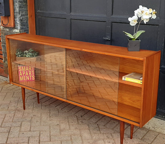 REFINISHED Danish MCM  Teak Display Bookcase 71" PERFECT