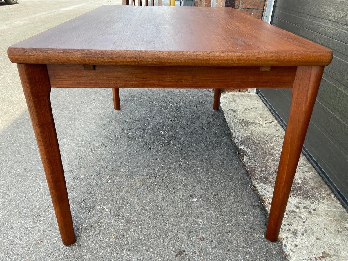 REFINISHED Danish MCM Teak Draw Leaf Table by H. Kjaernulf  51