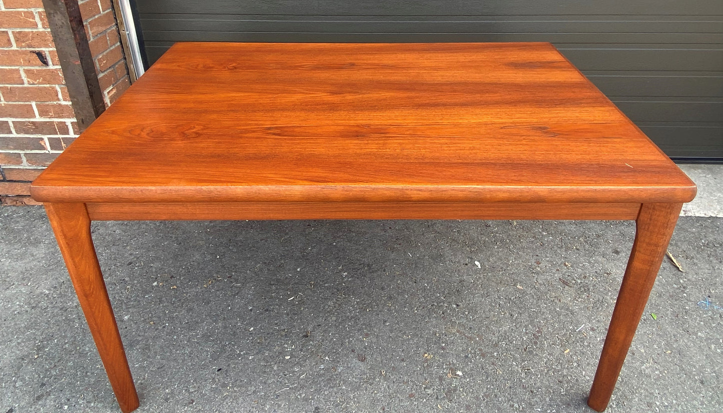 REFINISHED Danish MCM Teak Draw Leaf Table by H. Kjaernulf  51" - 93" Perfect