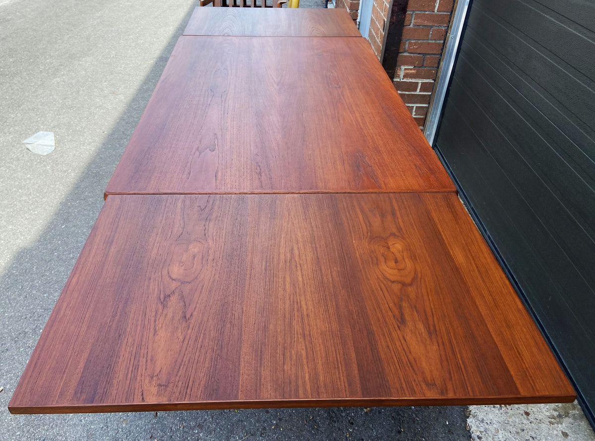 REFINISHED Danish MCM Teak Draw Leaf Table by H. Kjaernulf  51