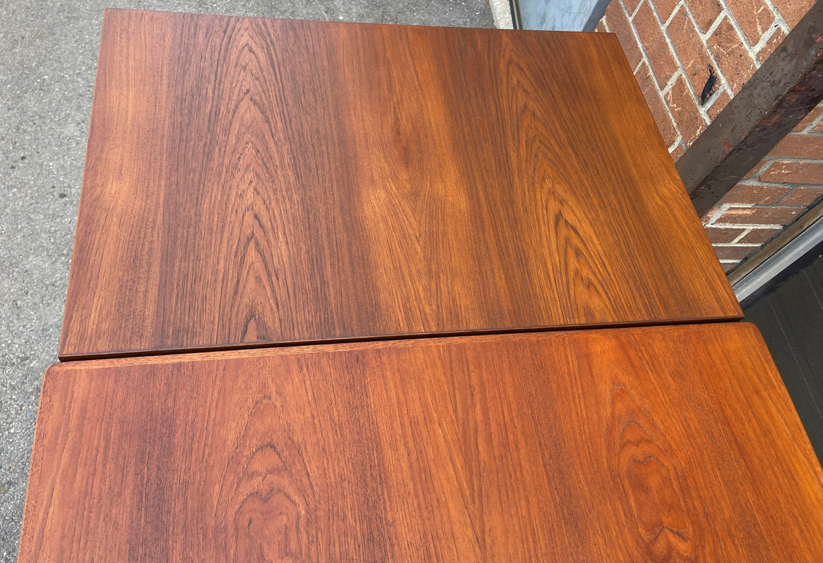 REFINISHED Danish MCM Teak Draw Leaf Table by H. Kjaernulf  51