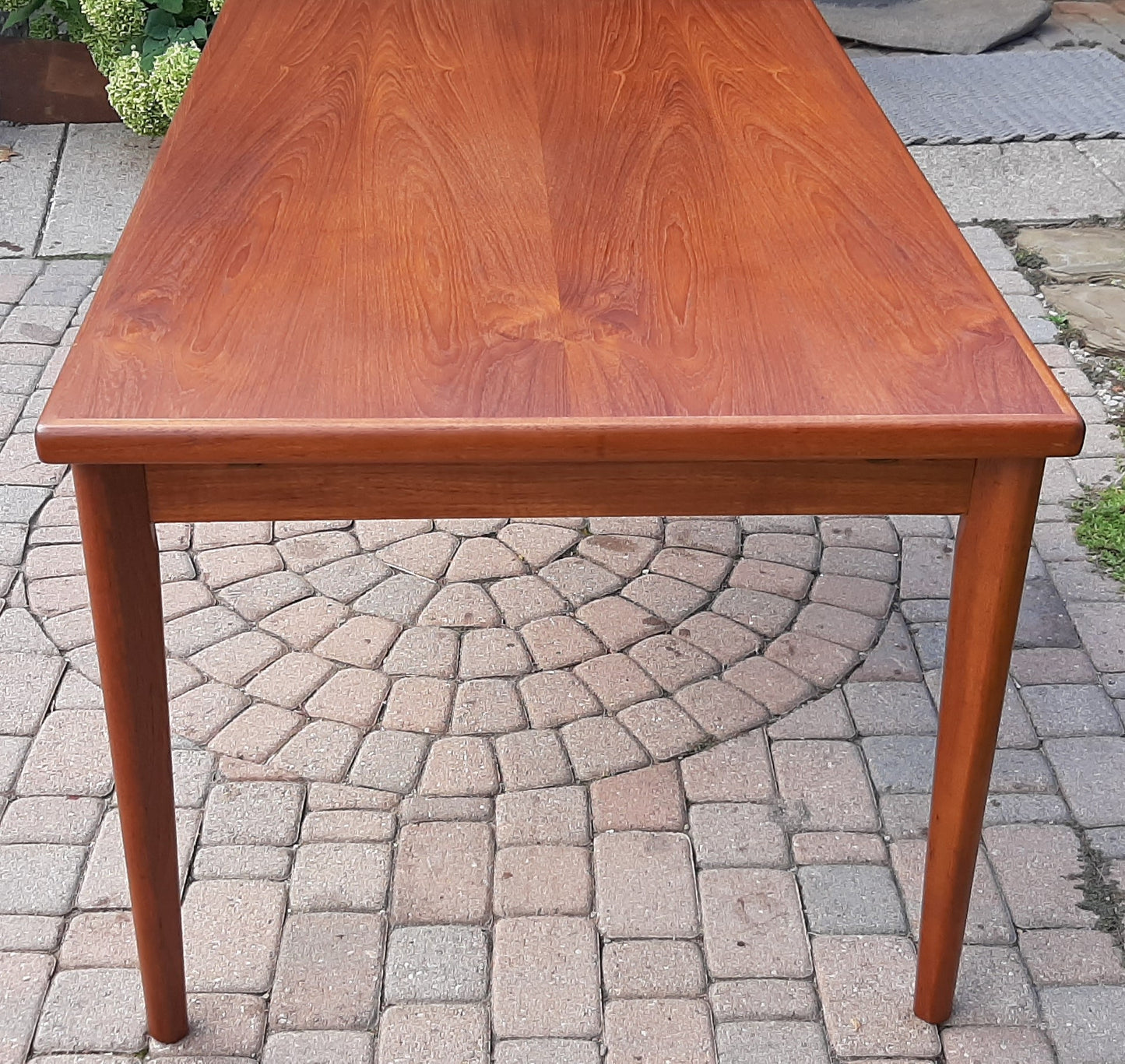 REFINISHED Danish MCM Teak Draw Leaf Table  2 Leaves PERFECT - 57"-96"