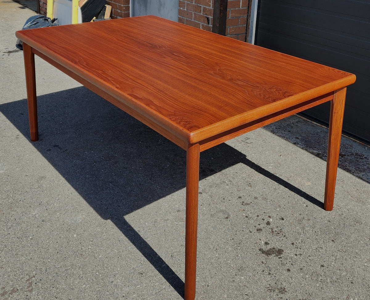 REFINISHED Danish MCM Teak Draw Leaf Table by H. Kjaernulf  68