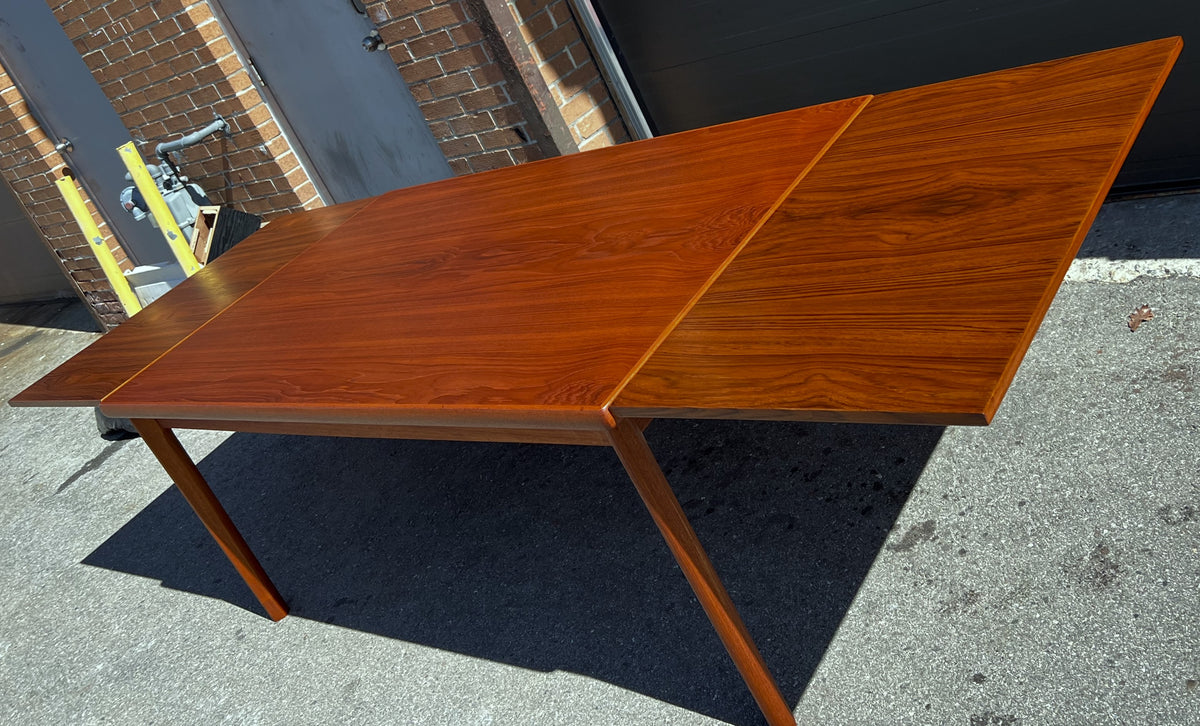 REFINISHED Danish MCM Teak Draw Leaf Table by H. Kjaernulf  68
