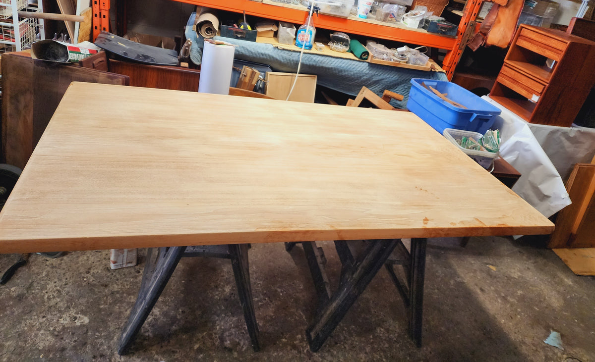 REFINISHED Danish MCM Teak Draw Leaf Table by H. Kjaernulf  68
