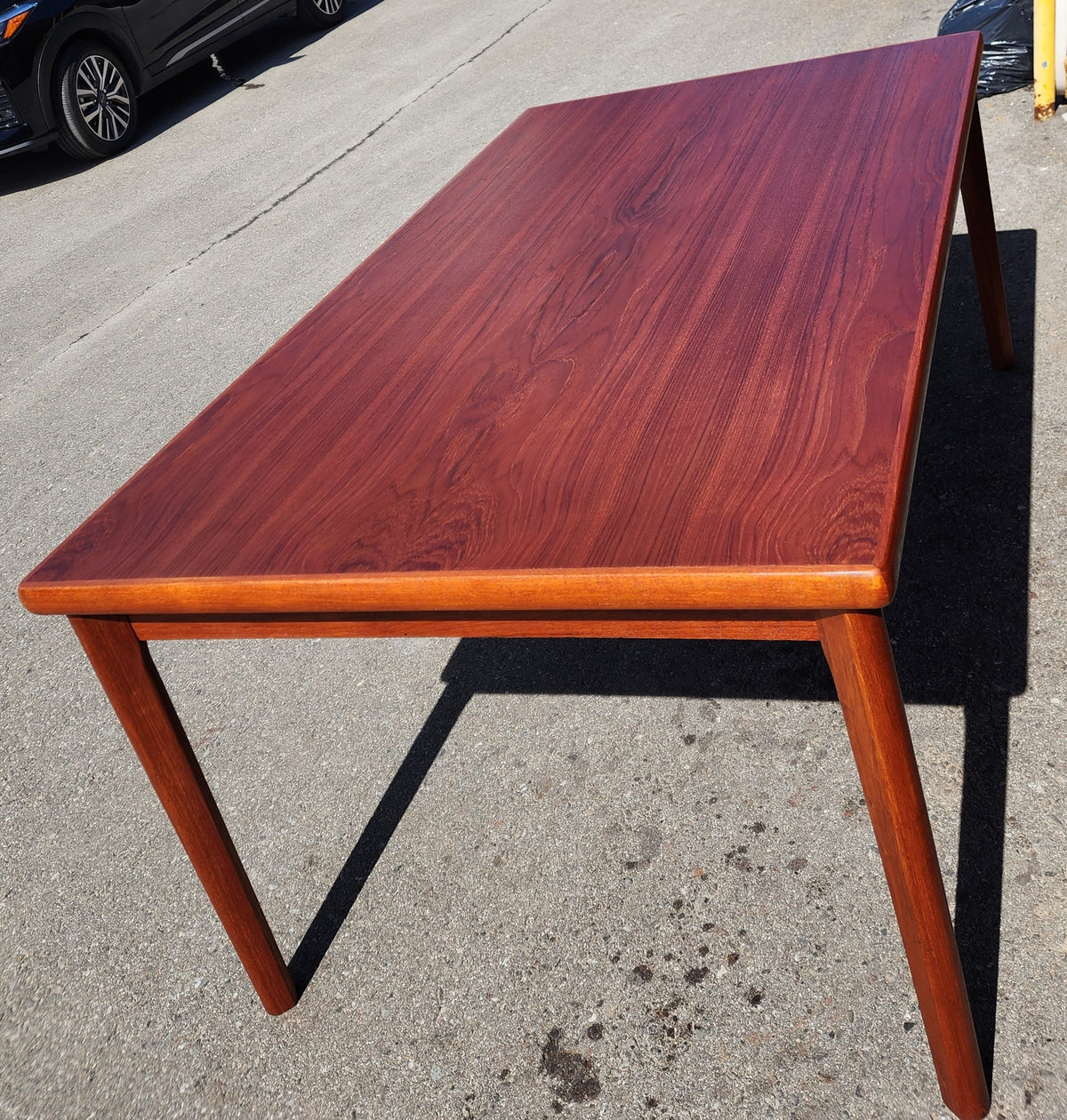 REFINISHED Danish MCM Teak Draw Leaf Table by H. Kjaernulf  68
