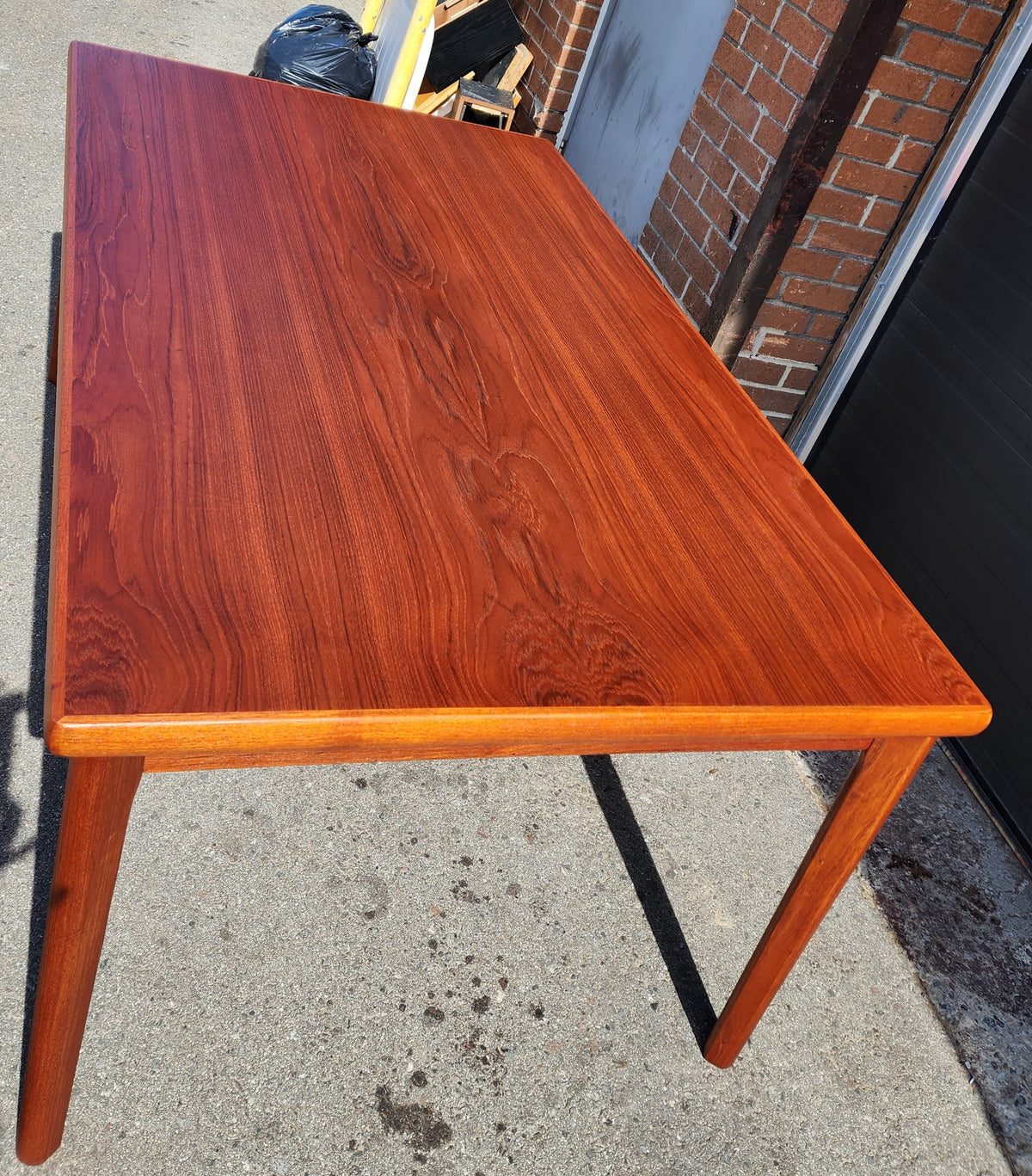 REFINISHED Danish MCM Teak Draw Leaf Table by H. Kjaernulf  68