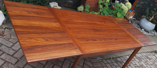 REFINISHED Danish MCM Teak Draw Leaf Table by Vejle Mobelfabrik 53"-93", PERFECT