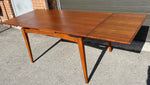 REFINISHED Danish Mid Century Modern Teak Table Draw Leaf, 52