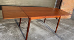 REFINISHED Danish Mid Century Modern Teak Table Draw Leaf, 51