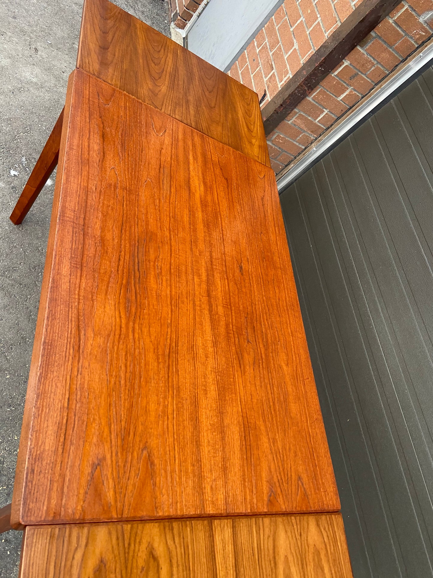 REFINISHED Danish MCM Teak Draw Leaf Table by H. Kjaernulf 47"-82", PERFECT