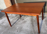 REFINISHED Danish Mid Century Modern Teak Table Draw Leaf, 51