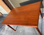 REFINISHED Danish Mid Century Modern Teak Table Draw Leaf, 51