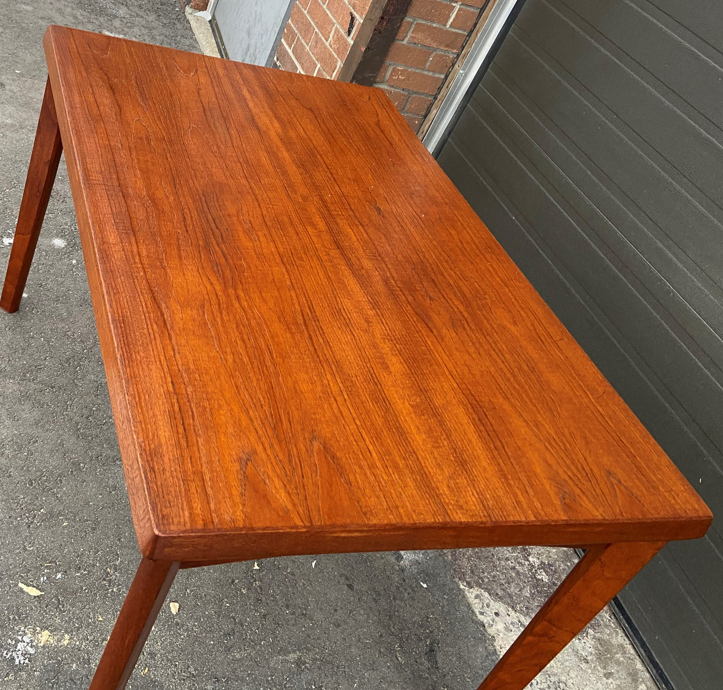 REFINISHED Danish MCM Teak Draw Leaf Table by H. Kjaernulf 47"-82", PERFECT