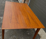 REFINISHED Danish Mid Century Modern Teak Table Draw Leaf, Floating Look 52