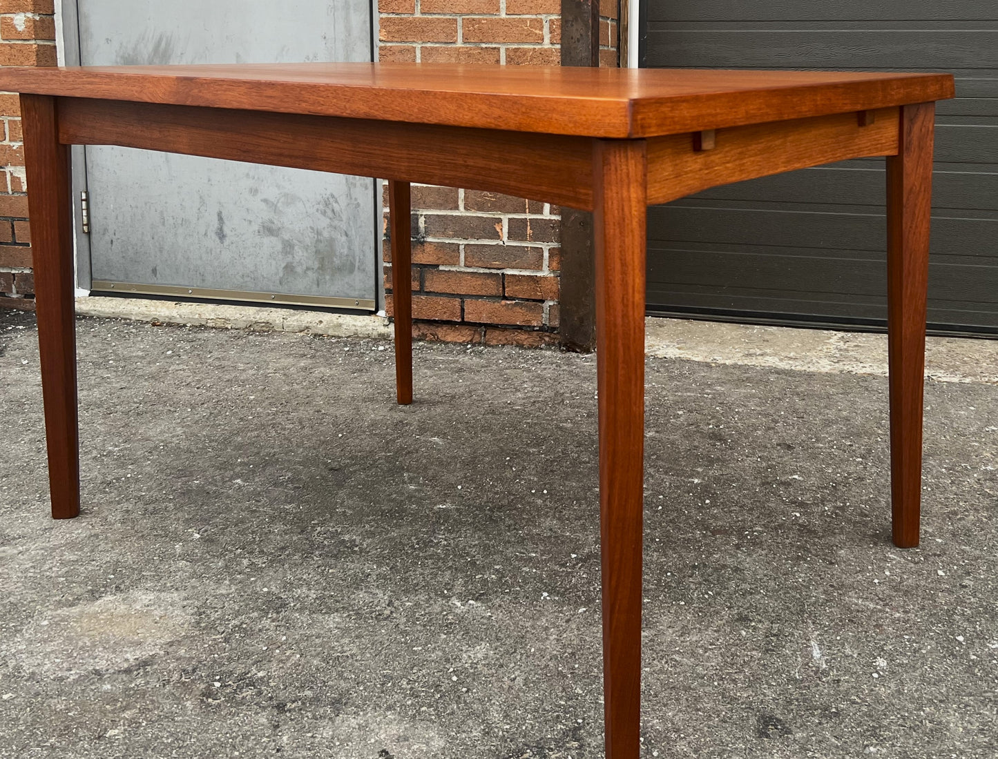 REFINISHED Danish MCM Teak Draw Leaf Table by H. Kjaernulf 47.5"- 83.5" Perfect