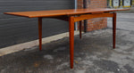 REFINISHED Danish Mid Century Modern Teak Table Draw Leaf, Floating Look 52