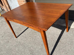REFINISHED Danish Mid Century Modern Teak Table Draw Leaf, 52