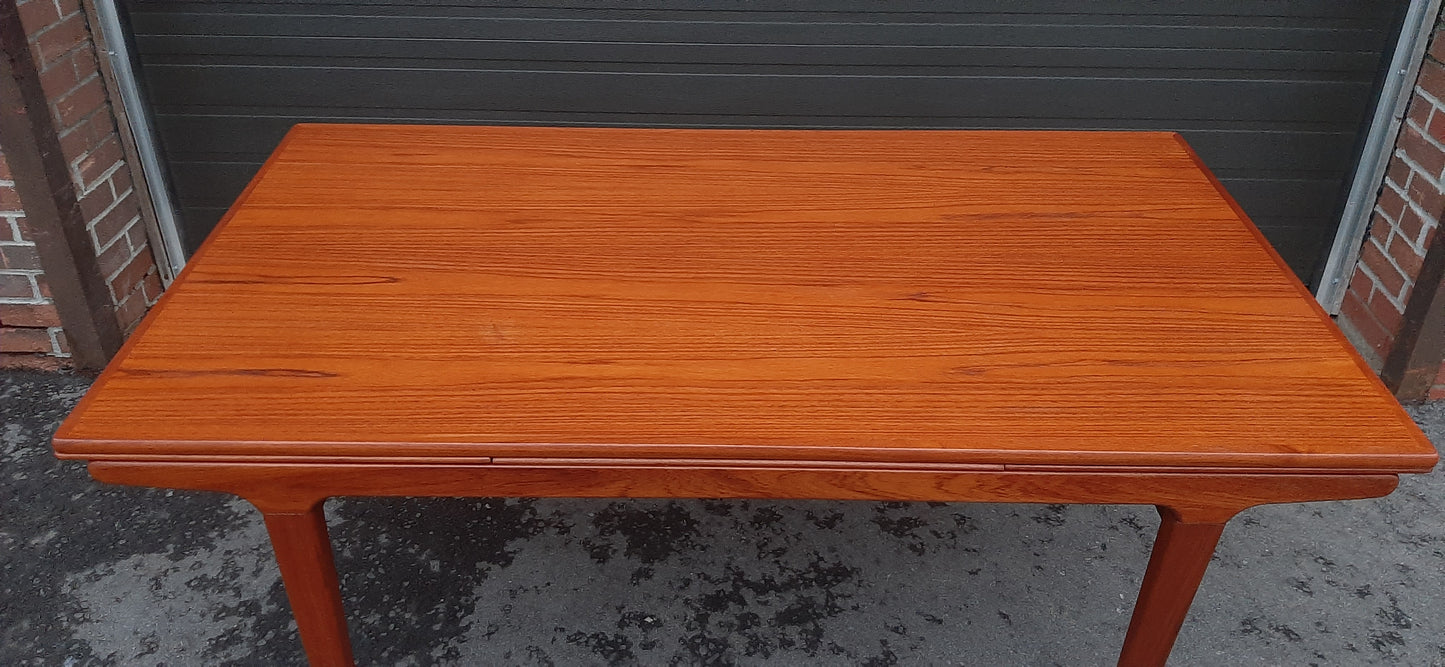 REFINISHED Danish MCM Teak Dining Table w 2 Leaves by Niels O. Moller, PERFECT, 63" - 102"