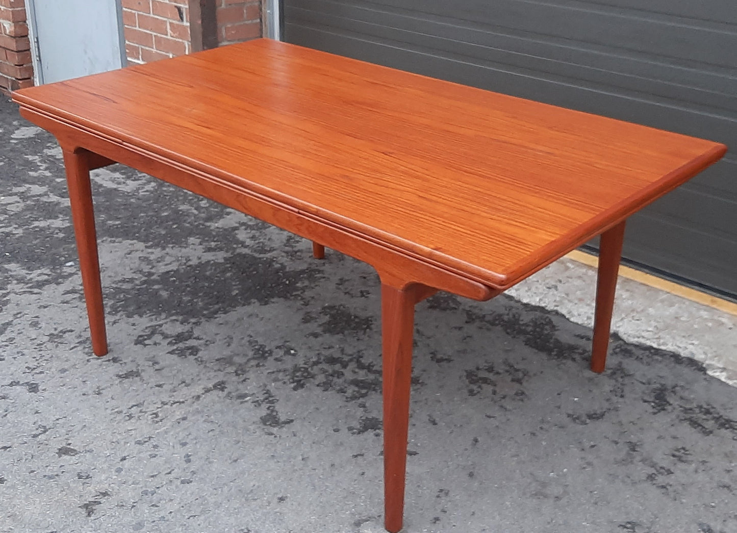 REFINISHED Danish MCM Teak Dining Table w 2 Leaves by Niels O. Moller, PERFECT, 63" - 102"