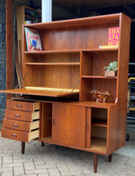 REFINISHED Danish Mid Century Modern teak highboard 48.75