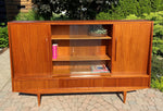REFINISHED Danish Mid Century Modern Teak Highboard 76