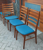 4 RESTORED Danish Mid Century Modern Teak Ladder-Back Chairs 1