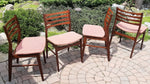 4 REFINISHED REUPHOLSTERED Danish Mid Century Modern Teak Chairs Ladder Back 2