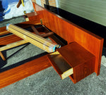 REFINISHED Danish MCM Teak Bed Queen w Floating Nightstands by Falster, PERFECT 6