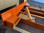 REFINISHED Danish MCM Teak Bed Queen w Floating Nightstands by Falster, PERFECT 9