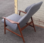 Will be REFINISHED & REUPHOLSTERED Danish MCM Teak Lounge Chair Recliner by Arne Vodder and Anton Borg 5