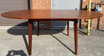 REFINISHED Danish MCM Teak Dining Table Round w 2 Leaves 47