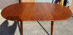 REFINISHED Danish MCM Teak Dining Table Round w 2 Leaves 47
