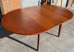 REFINISHED Danish MCM Teak Dining Table Round w 2 Leaves 47